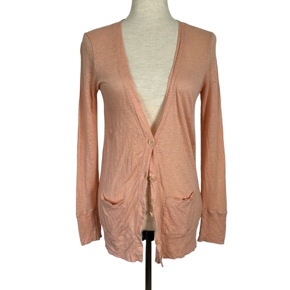 J. Crew Sweaters J Crew Linen Cardigan Women Size Xs Peach Pink